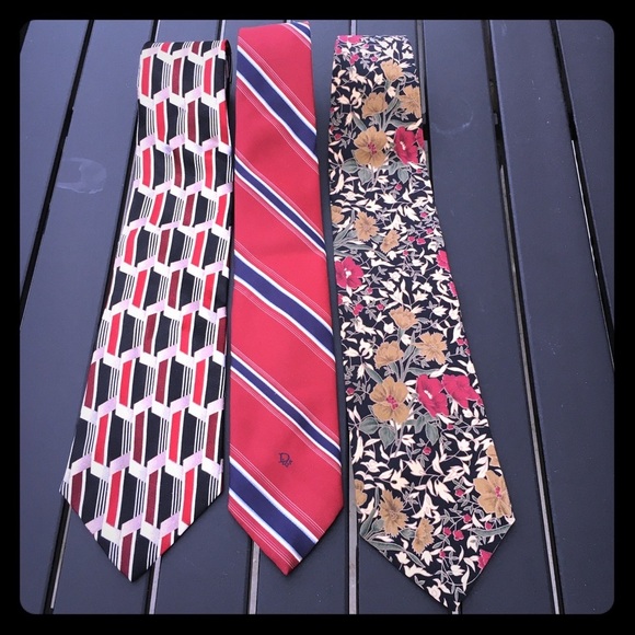 Ties Men Cellini - Dior - Cardin set of 3 ties multicolored - Picture 1 of 8